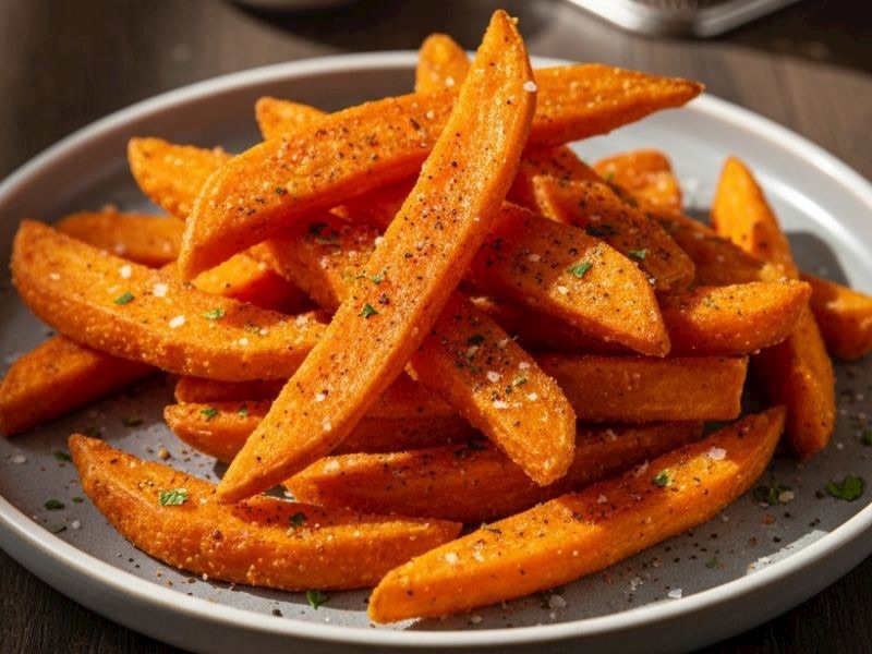 Tatlı Kırmızı Patates Kızartması - İthal Tatlı Kırmızı Patates Kızartması ve Ev Yapım Bob Marley Sos