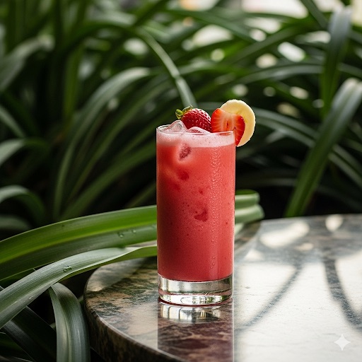 عصير فراولة وموز