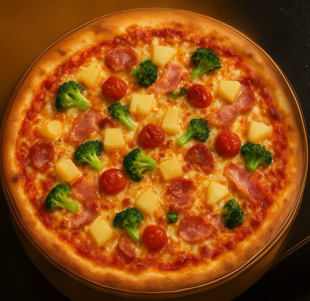 36. FARQIN - Pancetta, broccoli, semidry cherrytomate og Grana Padano i flager.....