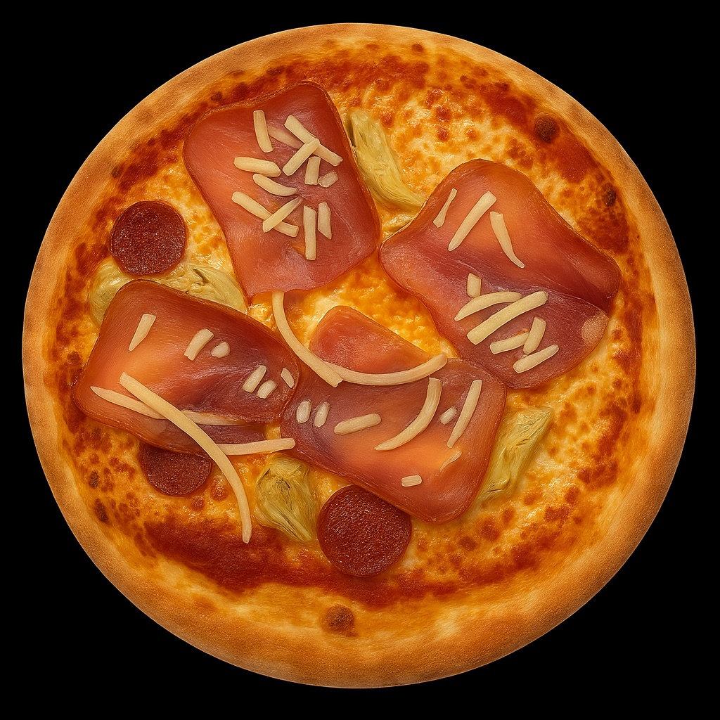 35. SERRANO - Serranoskinke, artiskokpesto, pepperoni og di bufala mozzarella.