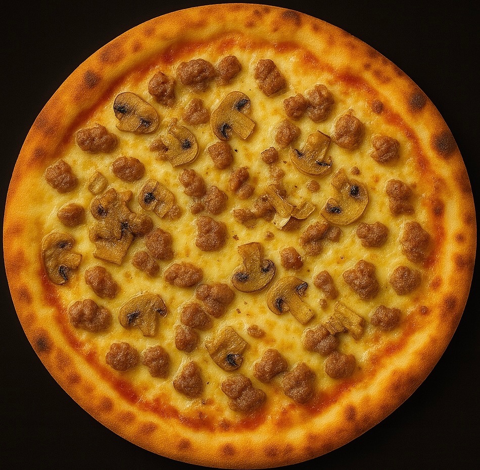 13. GORGONZOLA - Oksekød, gorgonzola og champignon.