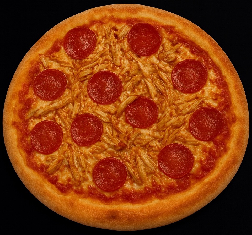 17. PULLED PORK - Pulled pork og pepperoni.