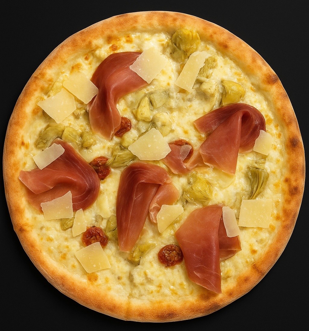 49. SERRANOSKINKE - Prosciutto crudo, Semidried Tomat, artiskok, Parmiggiano reggiano, frisk rosmarin og Kartoffel