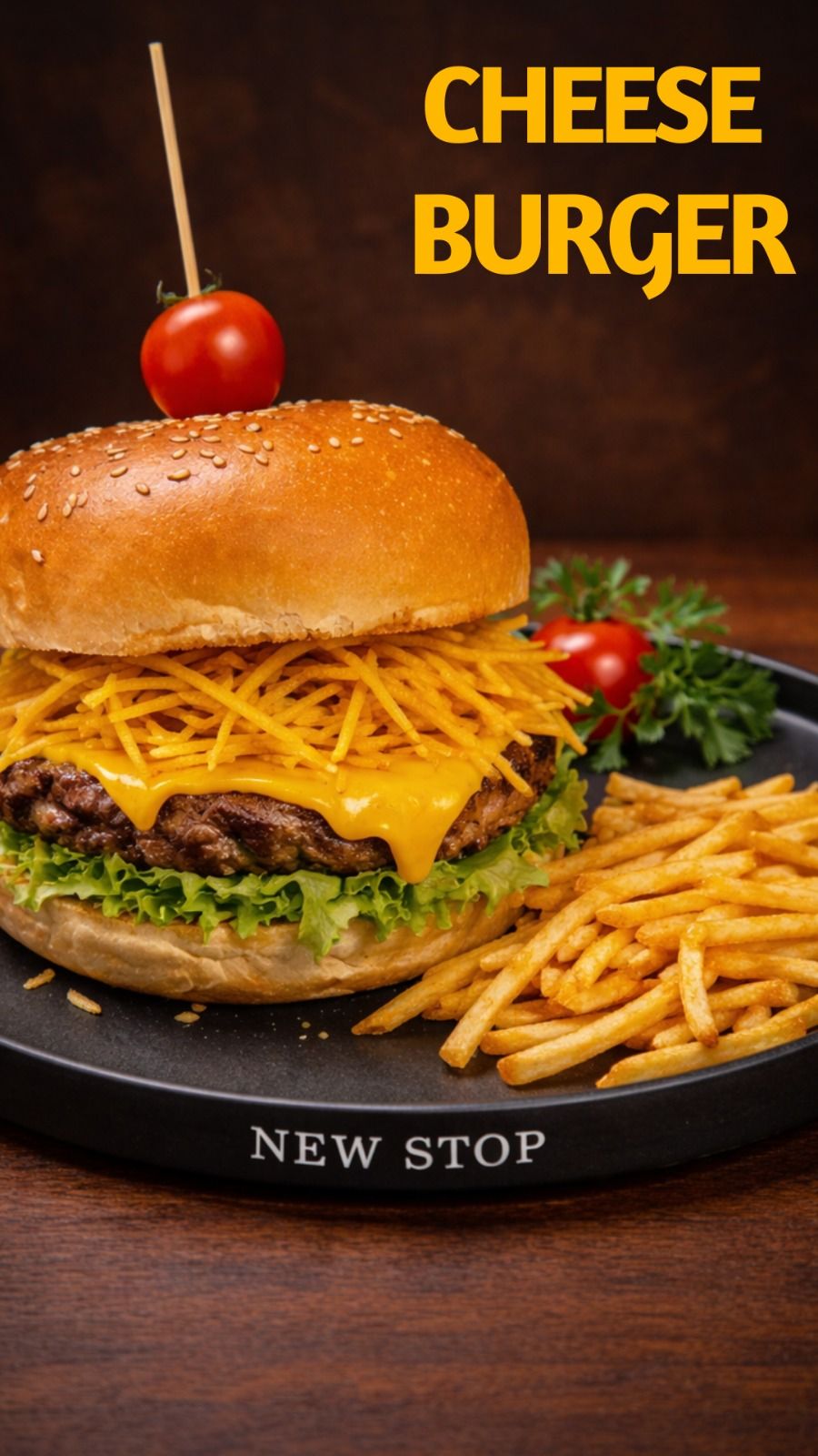 Cheese Burger (برجر جبن) - 160gr. el yapımı köfte ile,cedar peyniri (160 غرام. كرات اللحم المصنوعة يدويا مع جبن الشيدر)