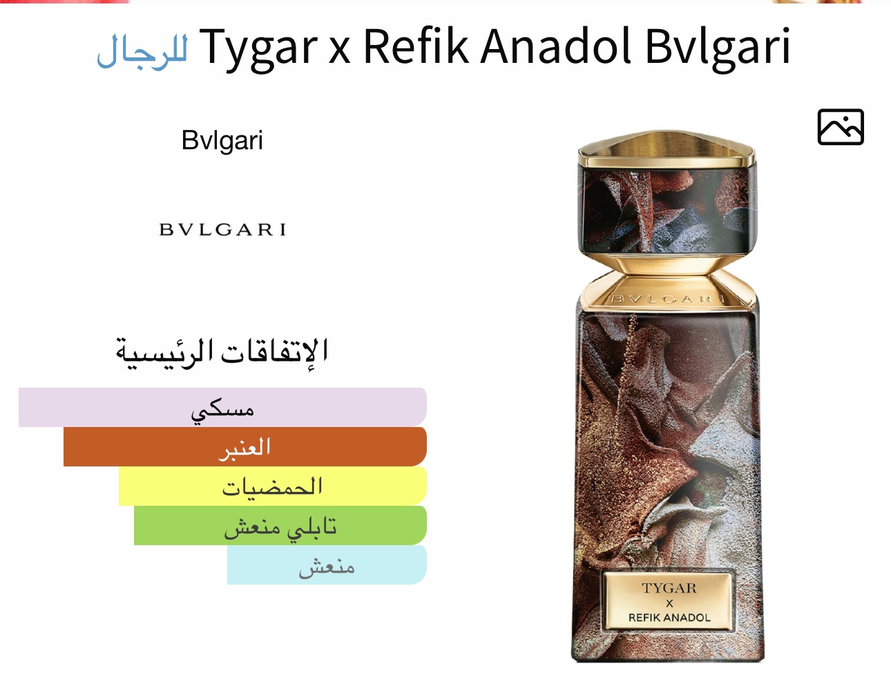 Tygar x Refik Anadol Bvlgari للرجال