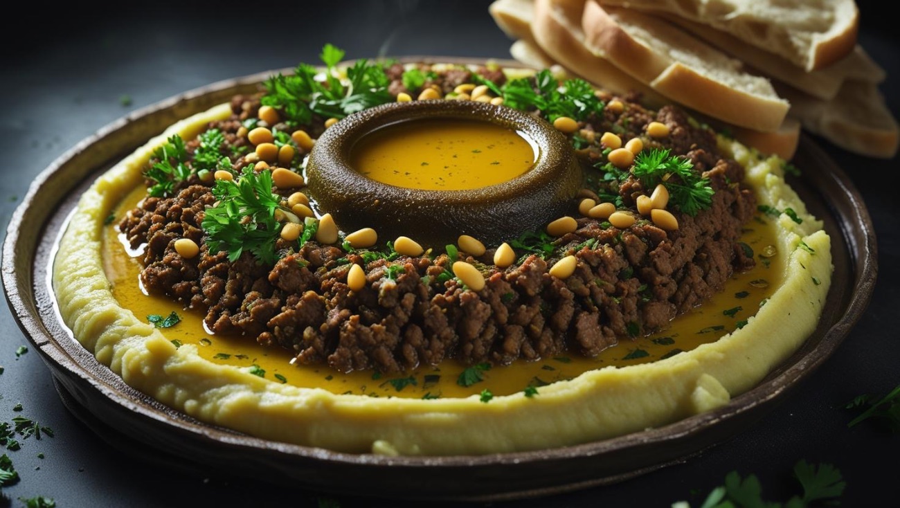 حمص باللحمه بالدهن الحر