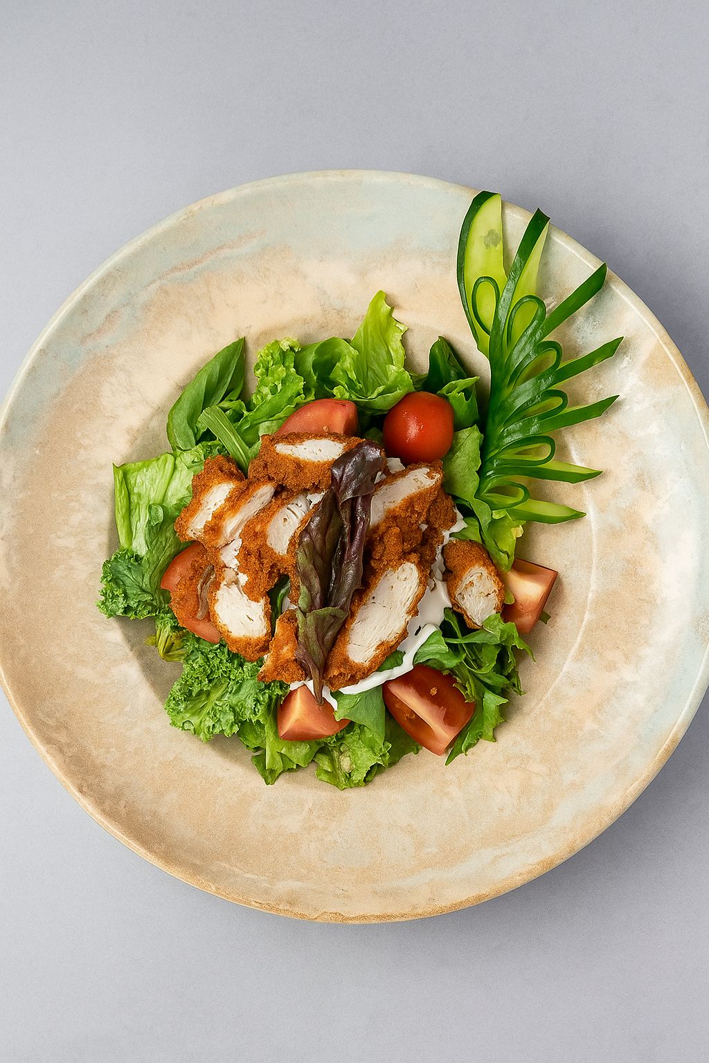 ÇITIR TAVUK SALATA - Marul, domates, ranch sos, tavuk parçaları, palmesan peyniri