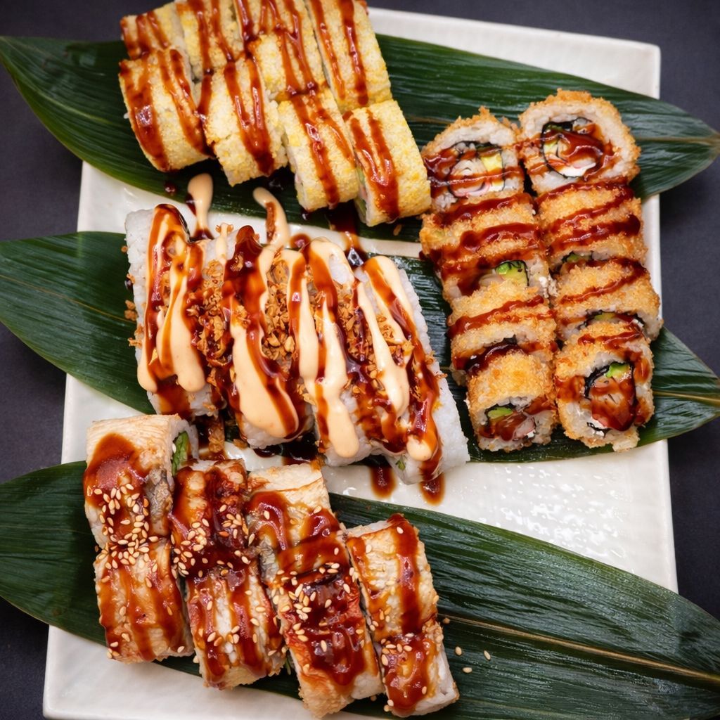 Kasumi set (40pcs) - Chigaco roll 8 Tempura suziki roll 8 Tokyo roll 8 Fuji roll 8  Hiroşima roll 8