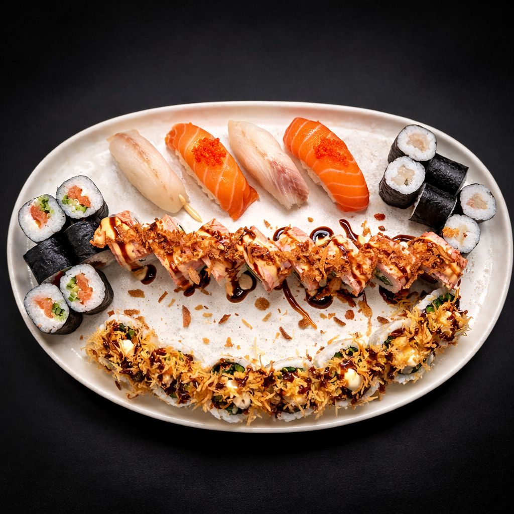 ROL SET İZUMİ 32 parça - Ebi trüf roll(8) Alaska roll(8) Florida maki (6) Suziki maki (6) Sake nigri(2) Suziki nigri (2)