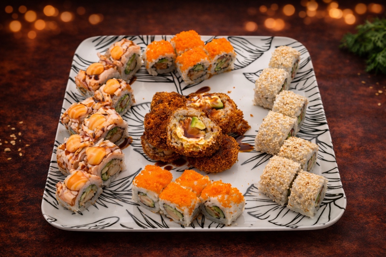Tokyo mix set - Crazy roll (8 parça) Creamy somon roll (8 parça) Boston roll ( 8 parça ) Sake california roll (8 parça)