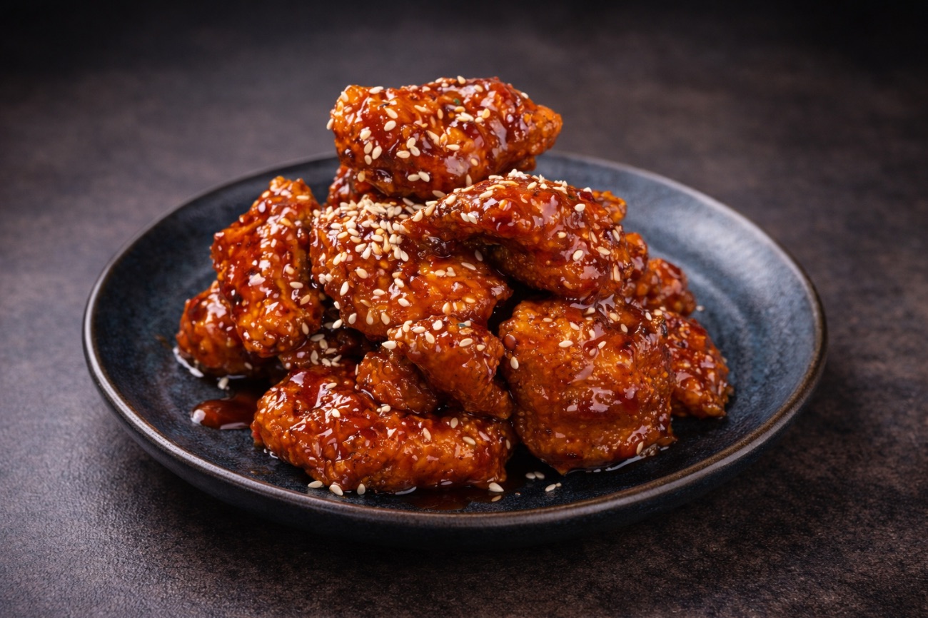 General tso tavuk - Acı soslu tatlı ekşi sos.