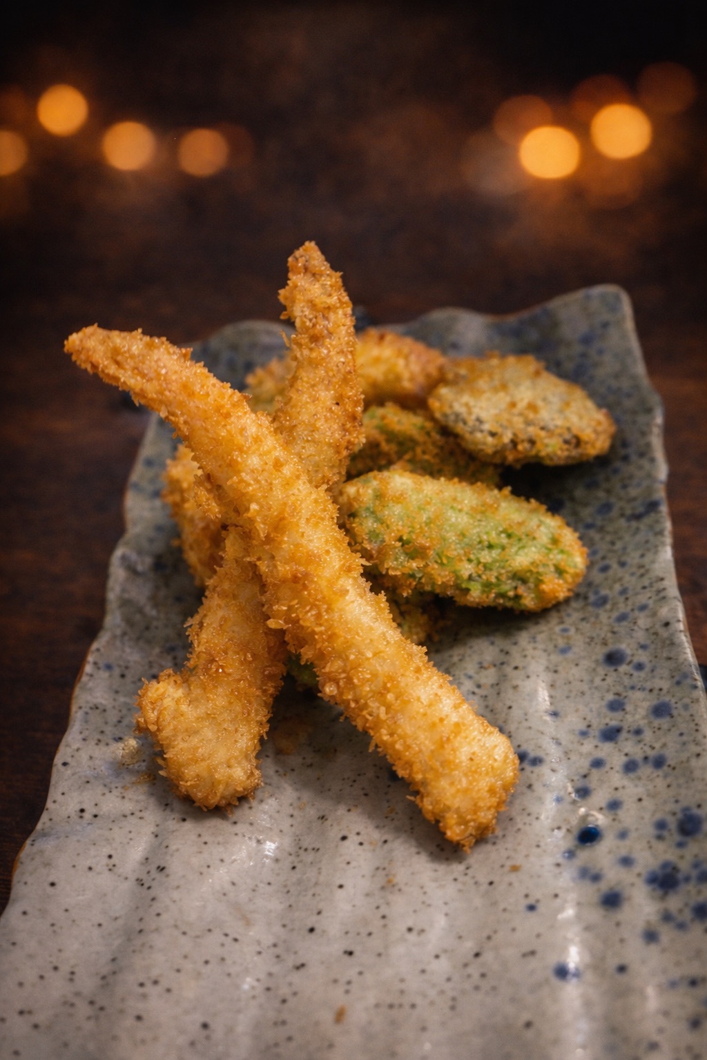 Mori tempura (8 adet) - Pane edilmiş karides ve sebzeler,sos.