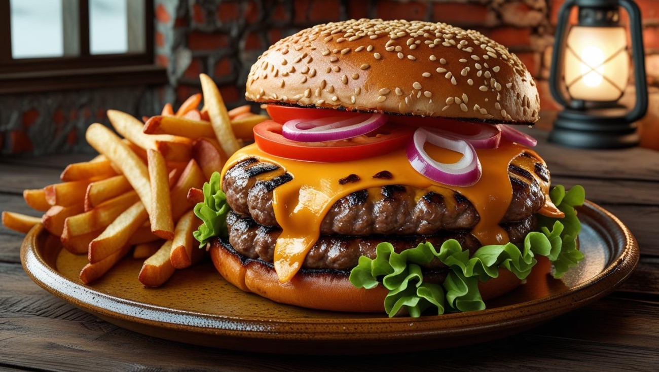 سندويش بركر لحم بالجبن