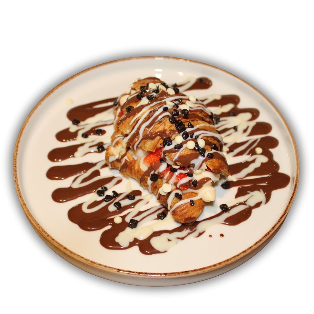 Meyveli Kruvasan - Kruvasan,pastacı kreması,çilek,muz ve çikolata sosları