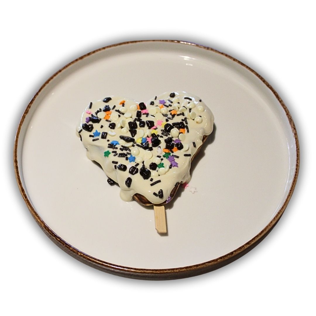 Kalp Waffle Beyaz - Waffle,beyaz çikolata sos