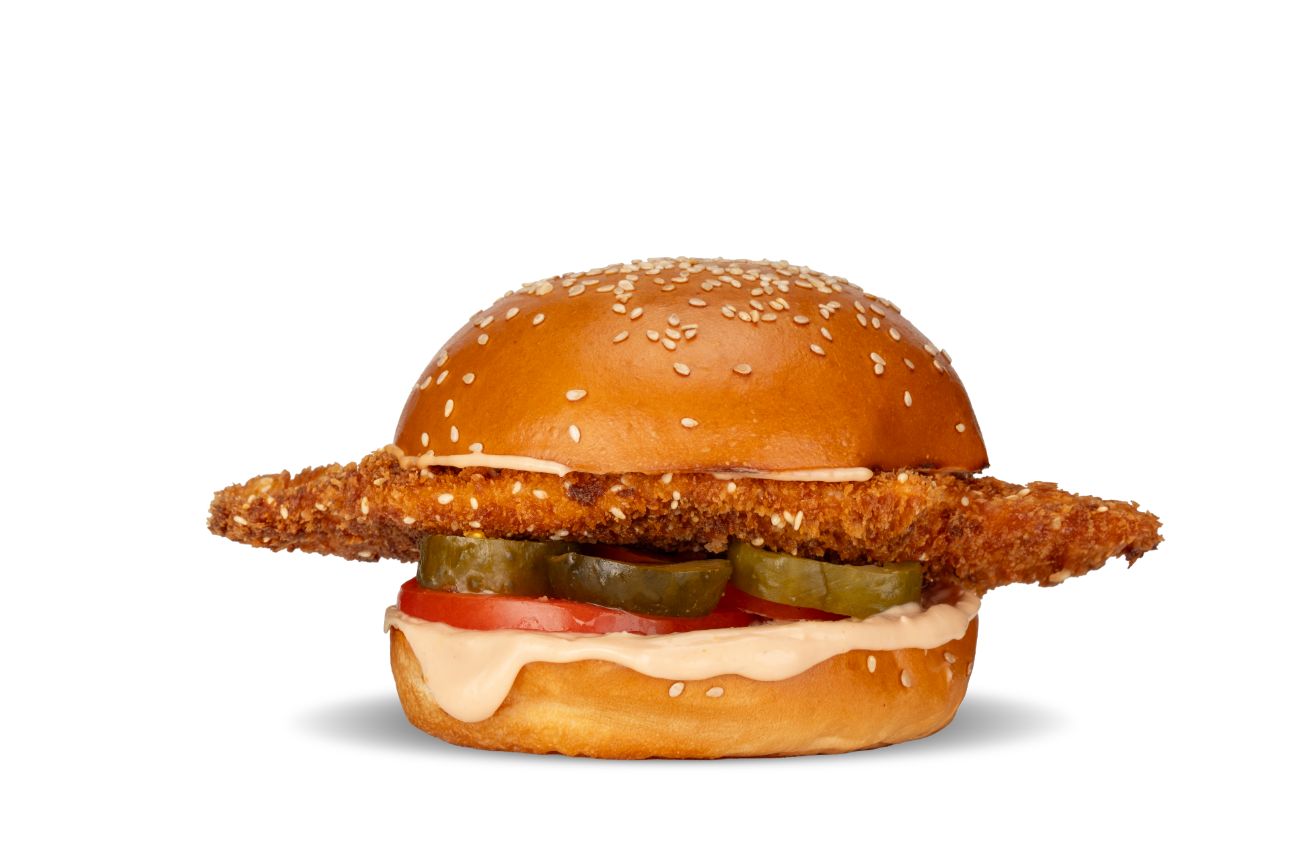 Schnitzel Burger Menü - 90 Gr. Tavuk Şnitzel, Domates, Turşu, Seçeceğiniz Sos + Seçeceğiniz Yan Ürün + Kutu  İçecek