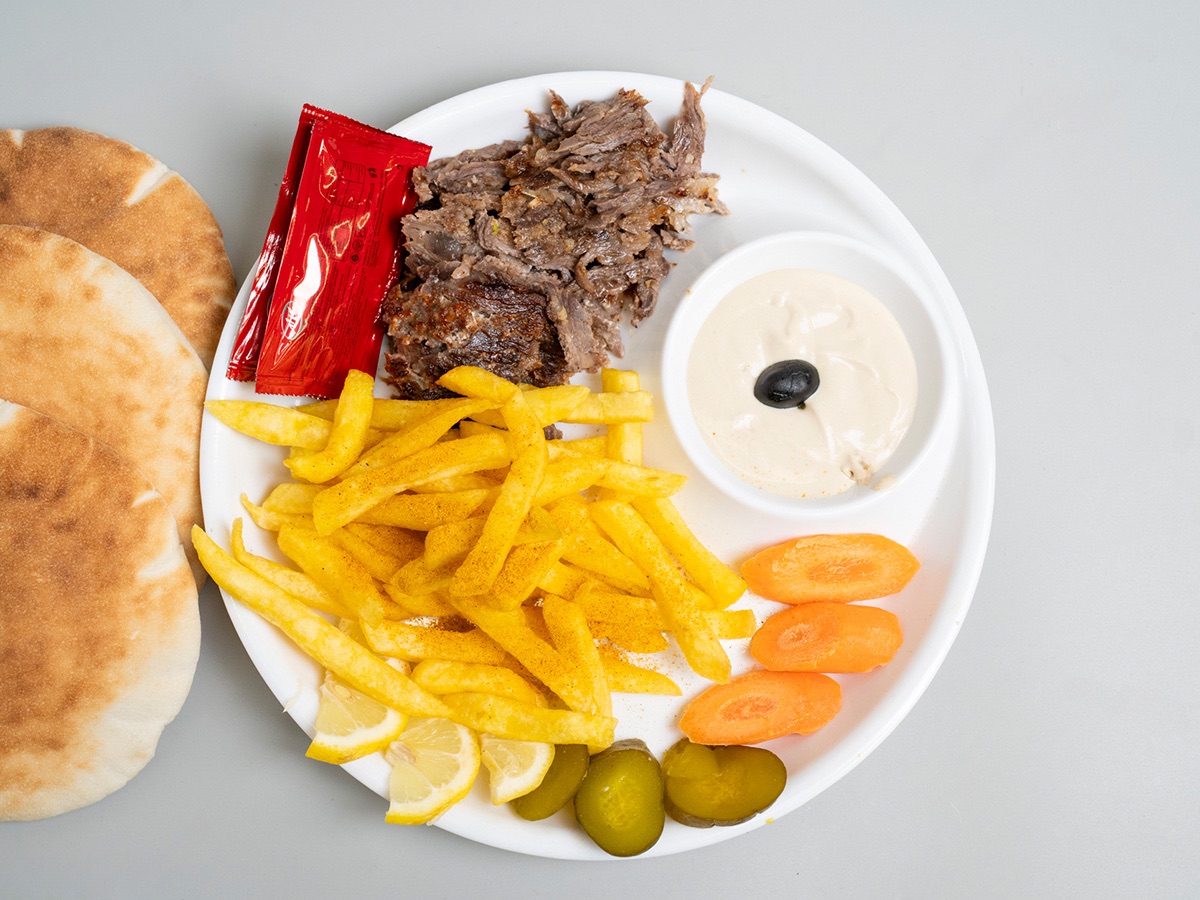 طبق شاورما لحم 125غم