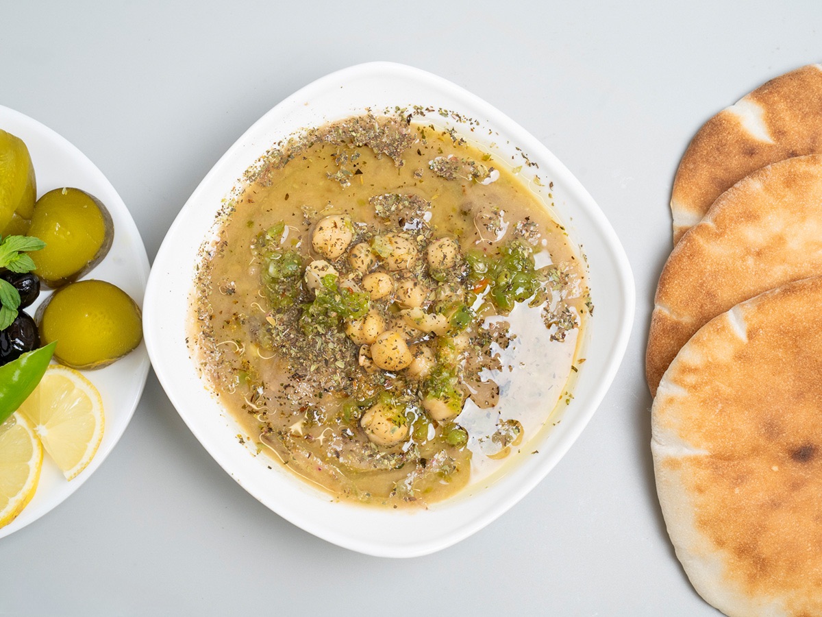 فول بالثوم والنعناع