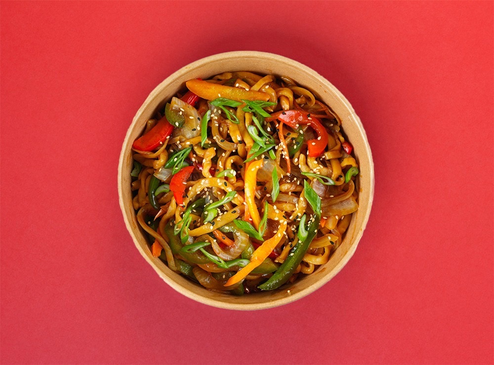 Udon Noodles - Wheat flour noodles, veggies, special homemade sauce