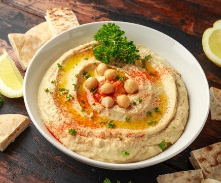 Humus - Nohut, Tahin, Sarımsak, Zeytinyağı, Limon suyu, Kimyon