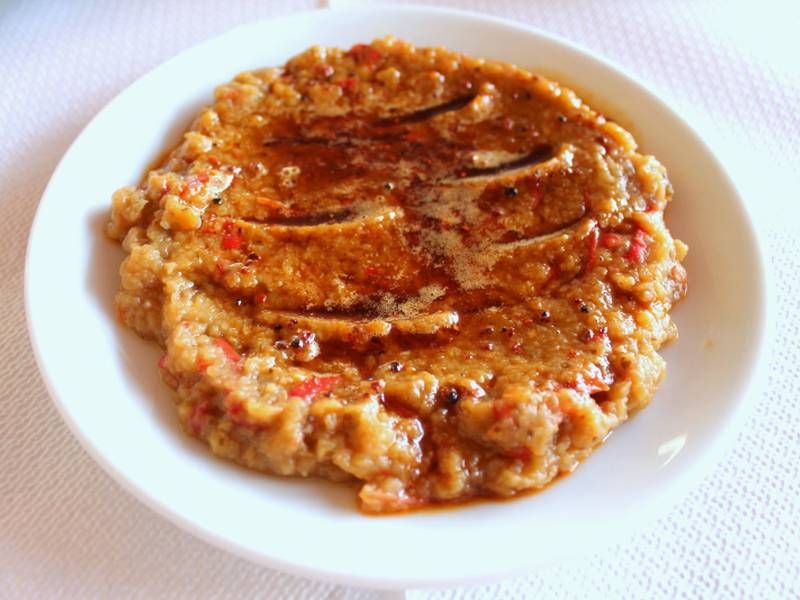 Patlıcan Söğürme - Köz patlıcan, biber, domates, sarımsak. Zeytinyağı ile