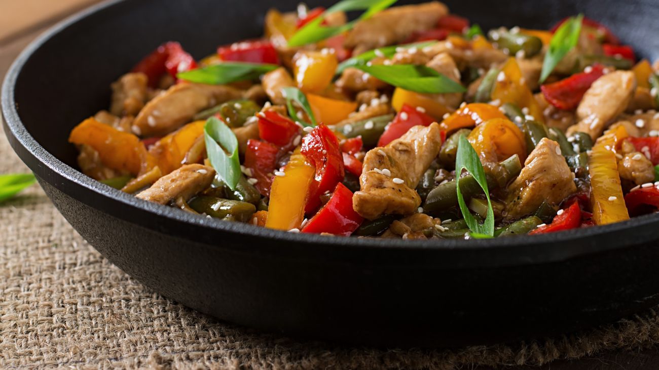 Chinese Style Sauteed Vegetables - Sautéed vegetables (carrots, broccoli, cauliflower) with steamed garlic and soy sauce