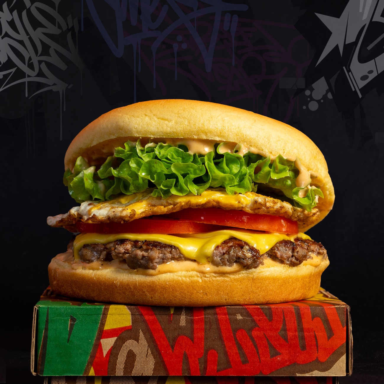 جرافتي بركر مع بيض