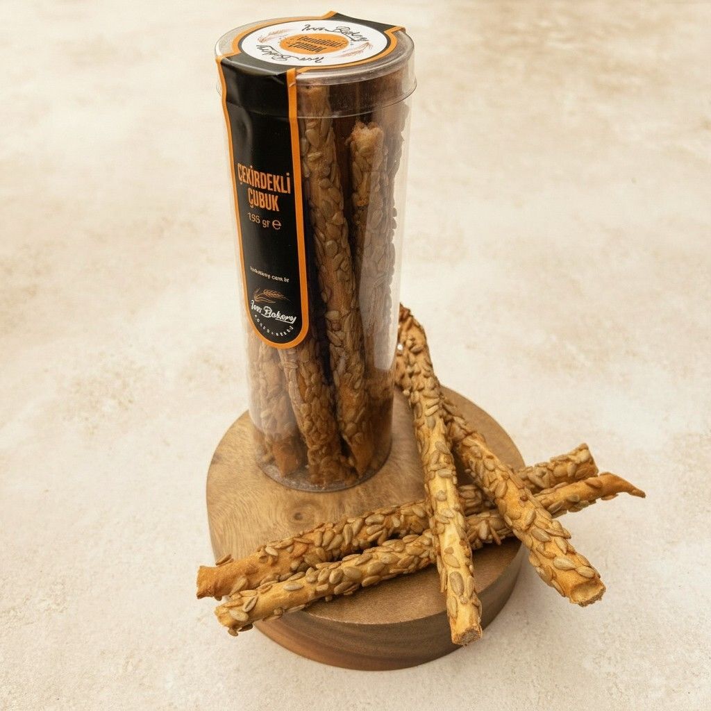 Çekirdekli Çubuk - Un, Süt, Ay Çekirdeği İçi, Pudra Şekeri, Maya, Tuz.