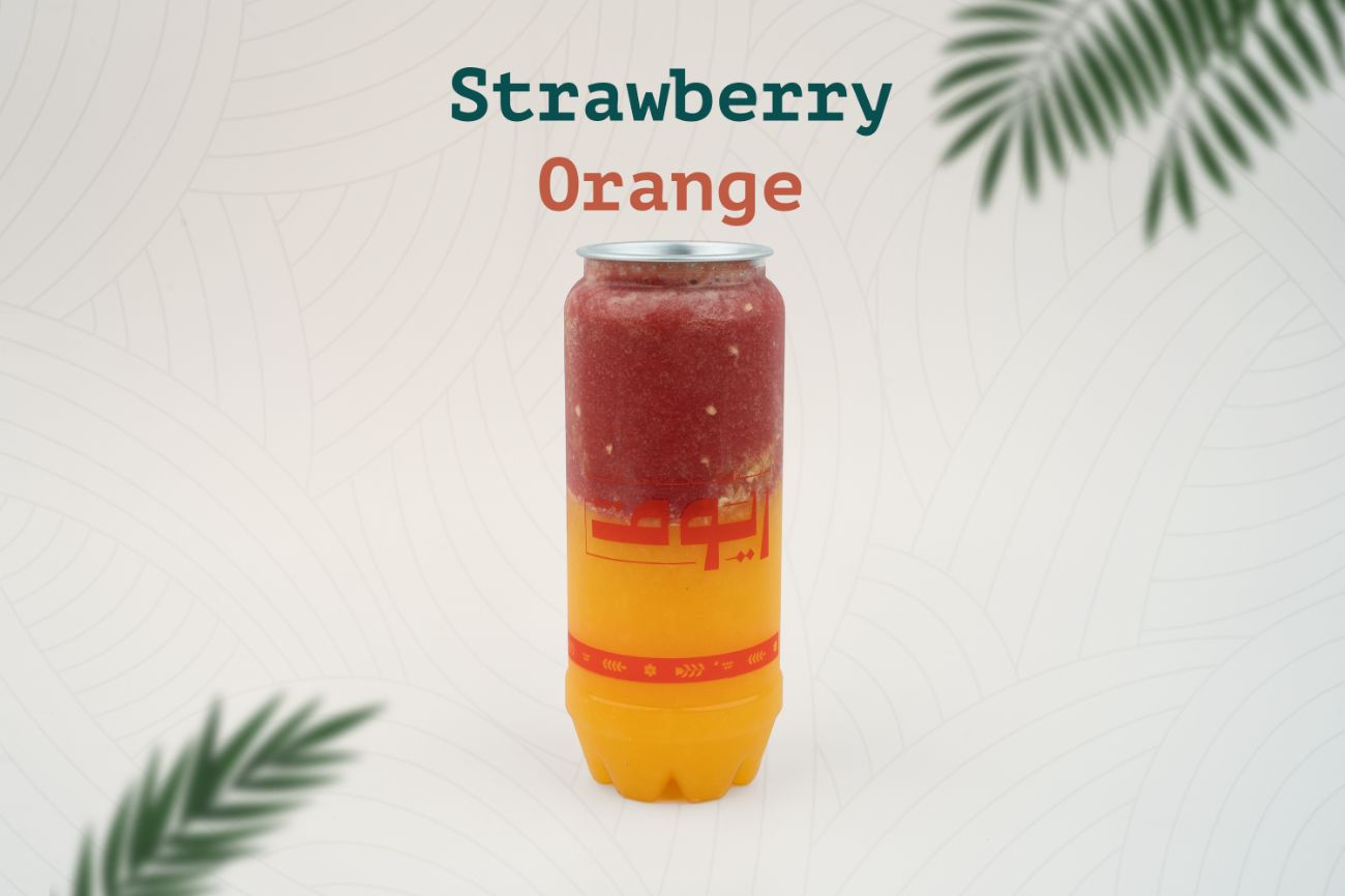 عصير برتقال وفراولة