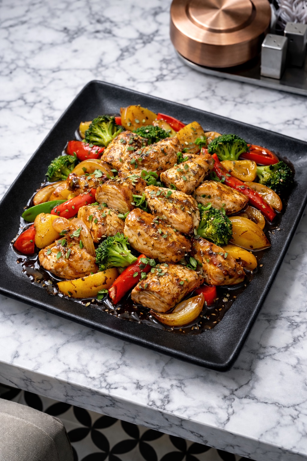 Dağ Kekikli Tavuk - 150 gr tavuk göğsü, kekik marinasyonu. Izgara sebze ile servis edilir.