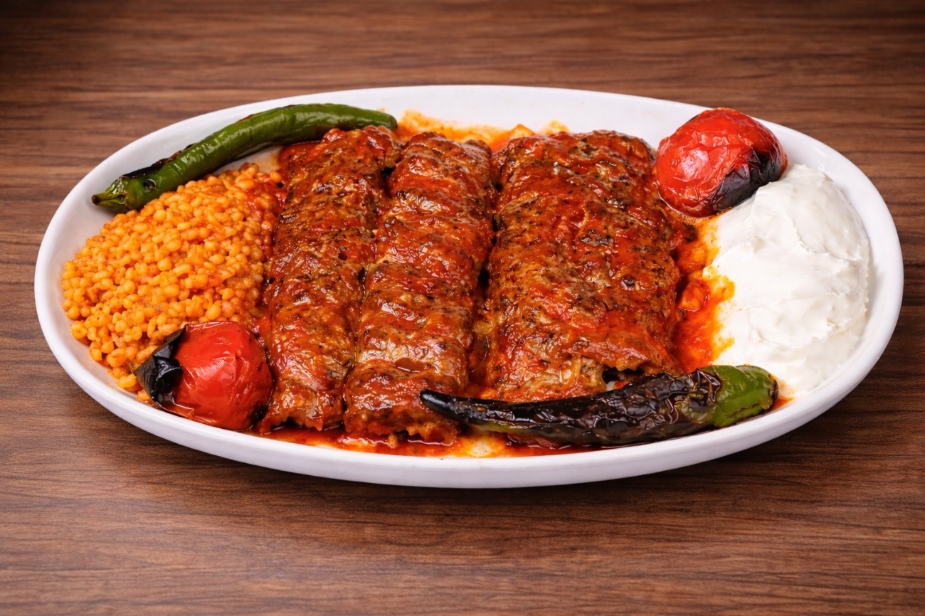 Adanadan İskender Kebap - Klasik İskender'in Adana yorumu. Döner eti yerine zırhta çelikmiş Adana kebap kullanılır. Bol Tereyağı eşliğinde servis edilir.