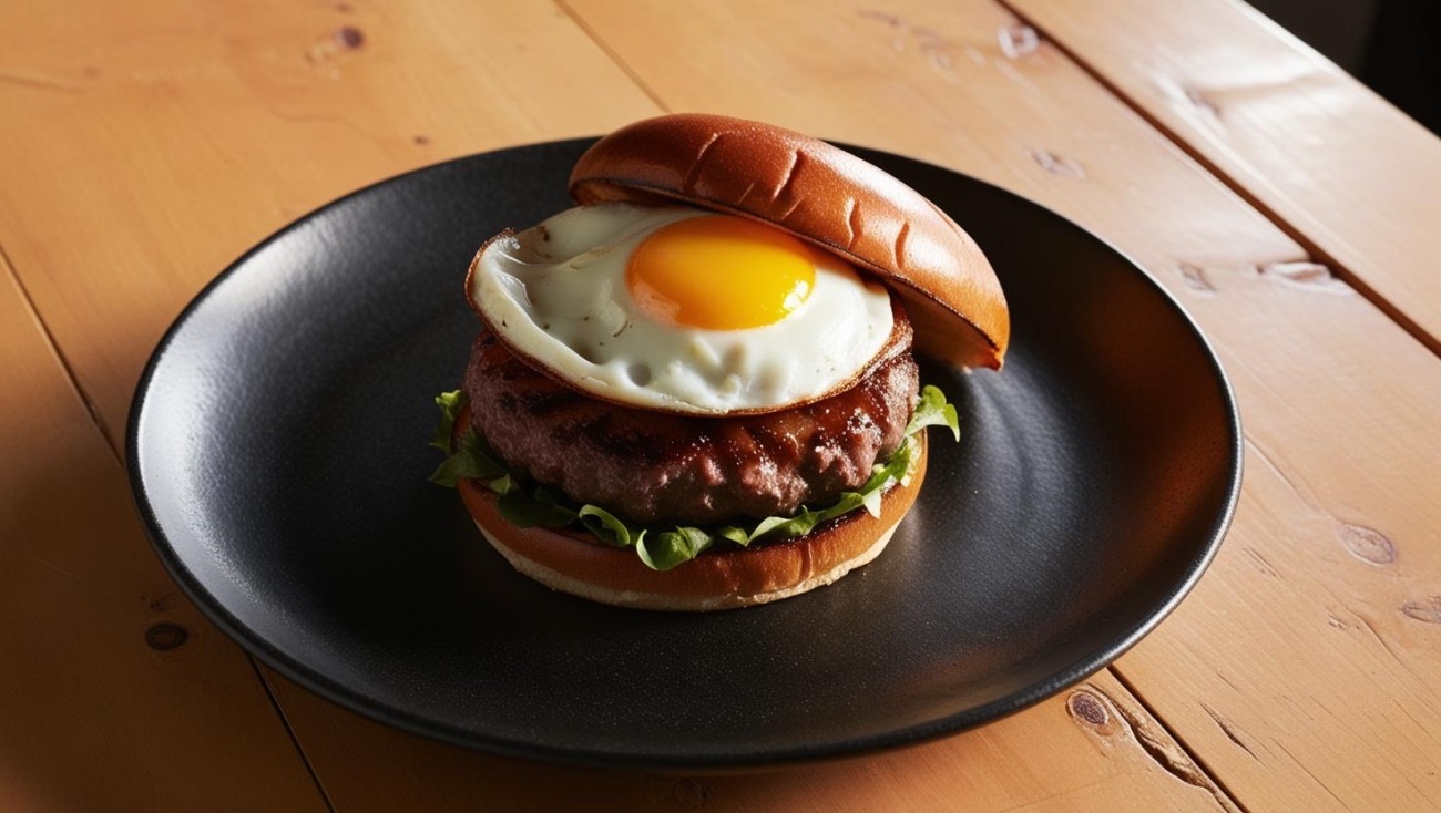 برجر لحم بالبيض