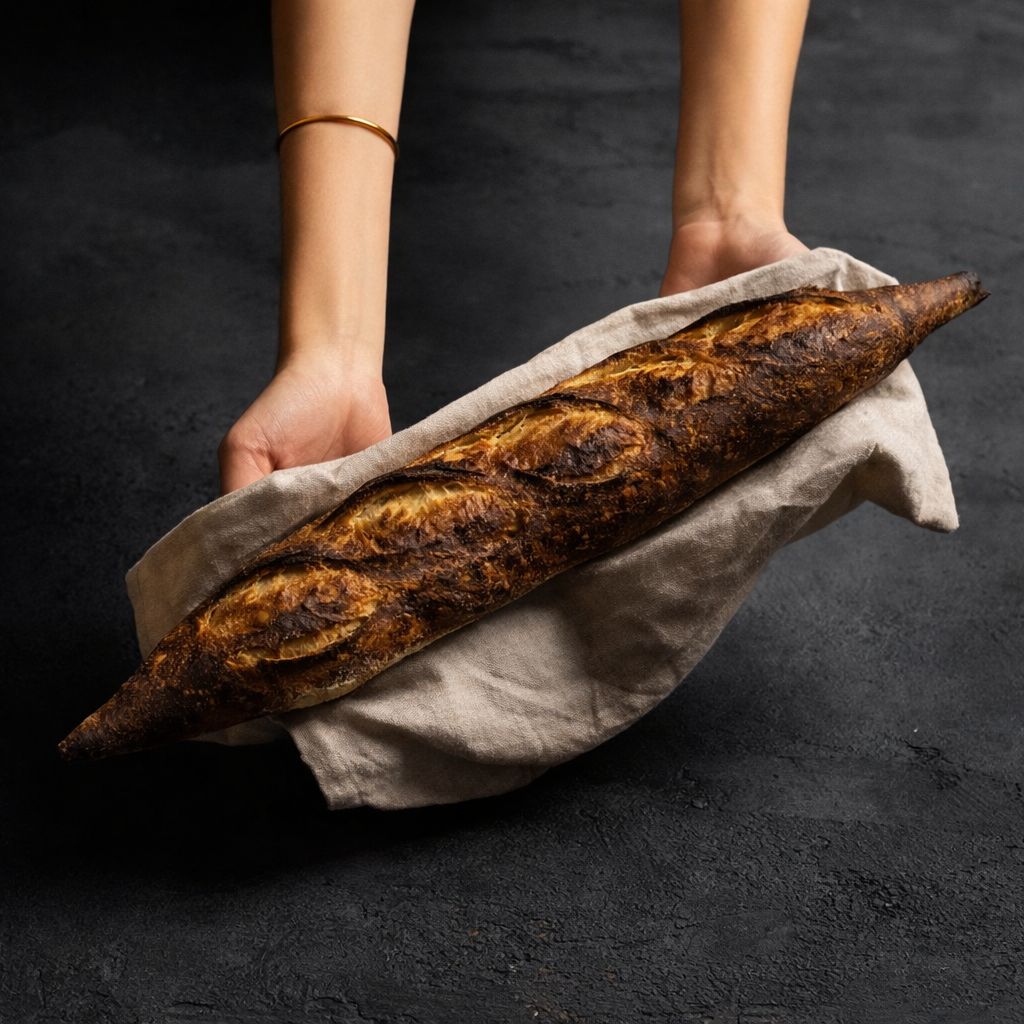 Ekşi Mayalı Fransız Bageti - Beyaz Un.
350gr.