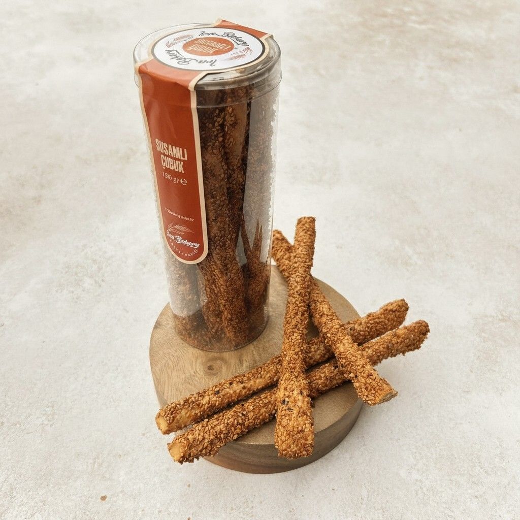 Susamlı Çubuk - Un, Süt, Susam, Pudra Şekeri, Maya, Tuz.