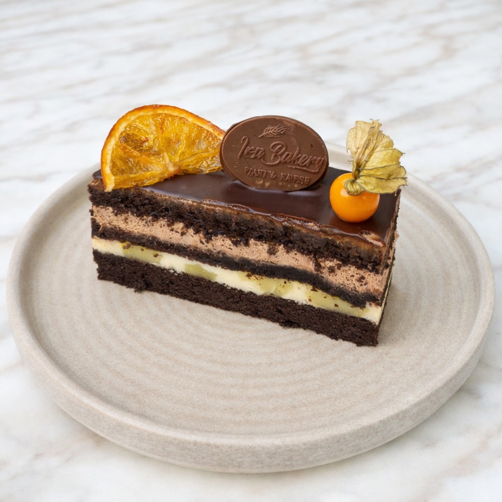 Portakallı Marki - Portakal Dolgusu, Parça Çikolata, Sponge Kek, Pastacı Kreması.