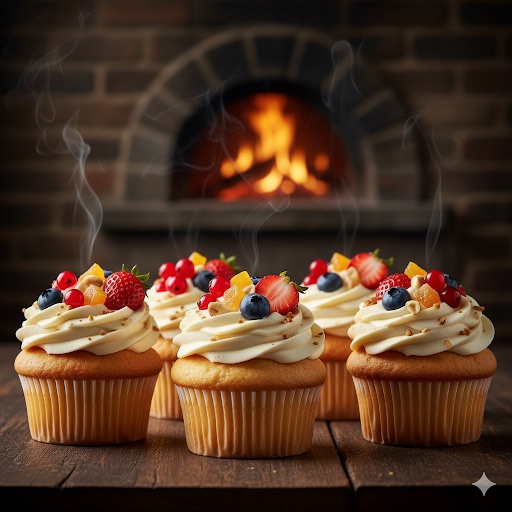 كب كيك بالفواكه