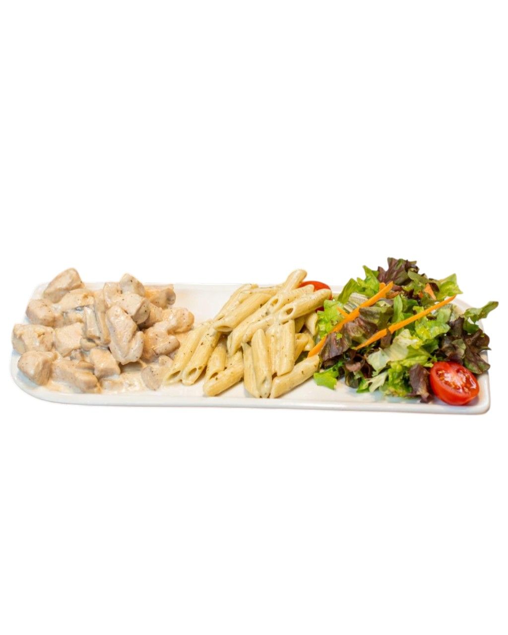 Tavuk Mantar - Mantarlı tavuk, kremalı makarna, akdeniz salatası ile