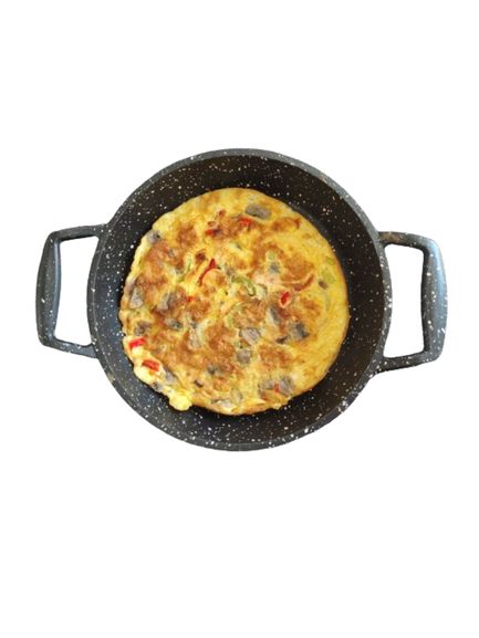 Sebzeli Omlet - Kapya biber, Mantar