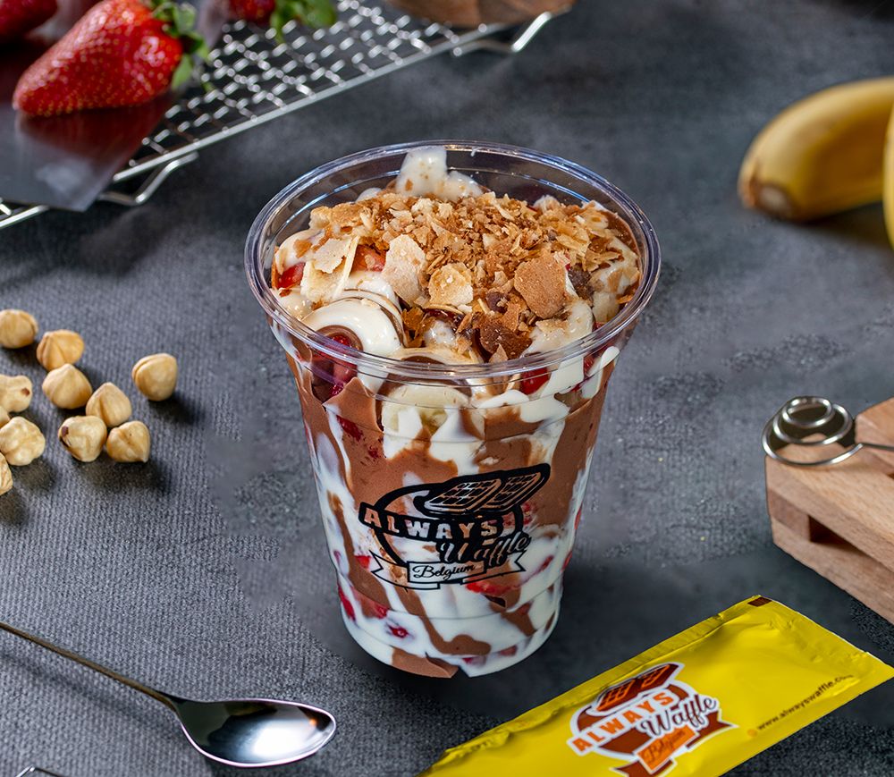 Always Cup - Krep Kırığı, Sütlü Çikolata, Beyaz Çikolata, Muz, Çilek