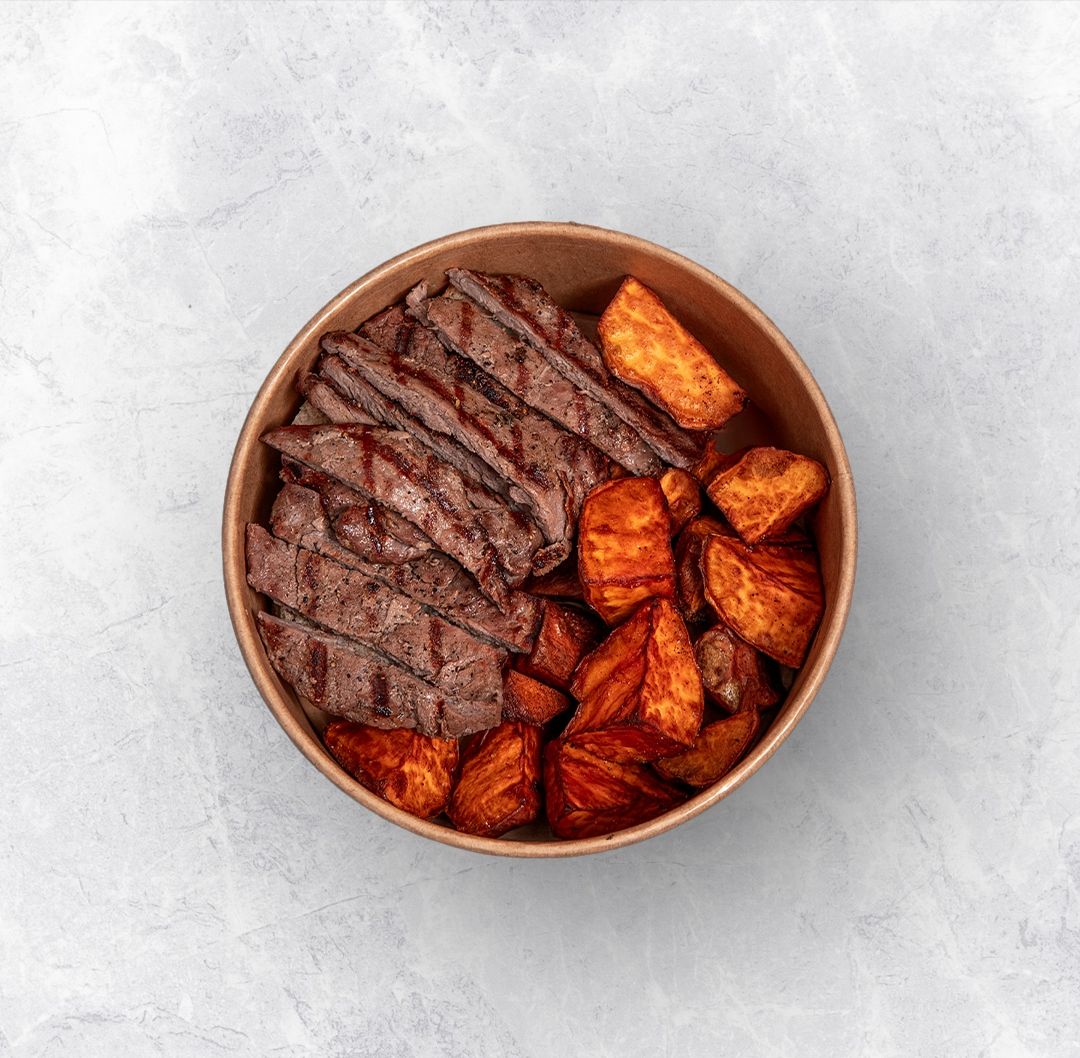 فيليه لحم مع بطاطا حلوة