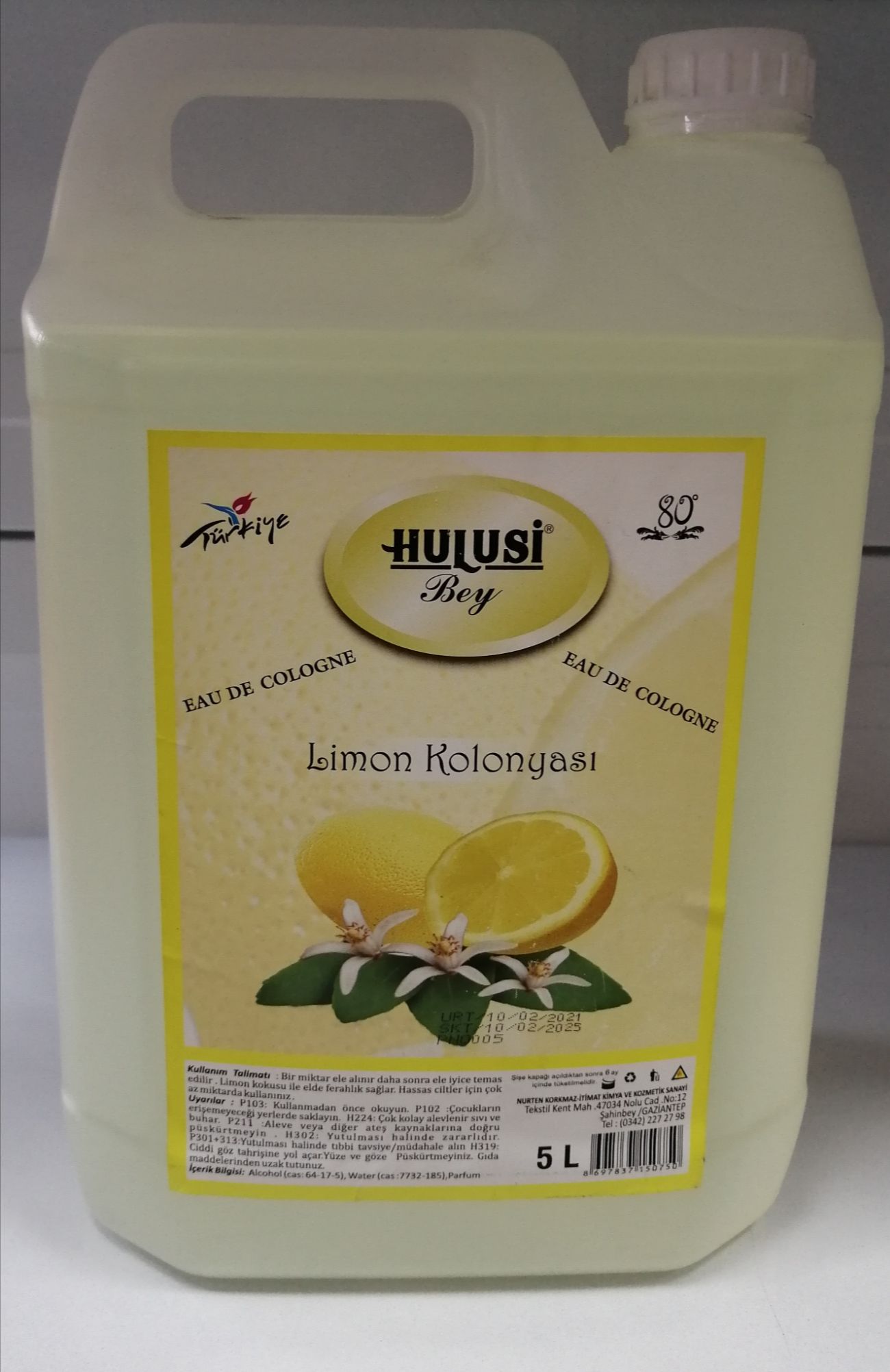 Hulusibey Limon Kolonyası 5 Lt - 