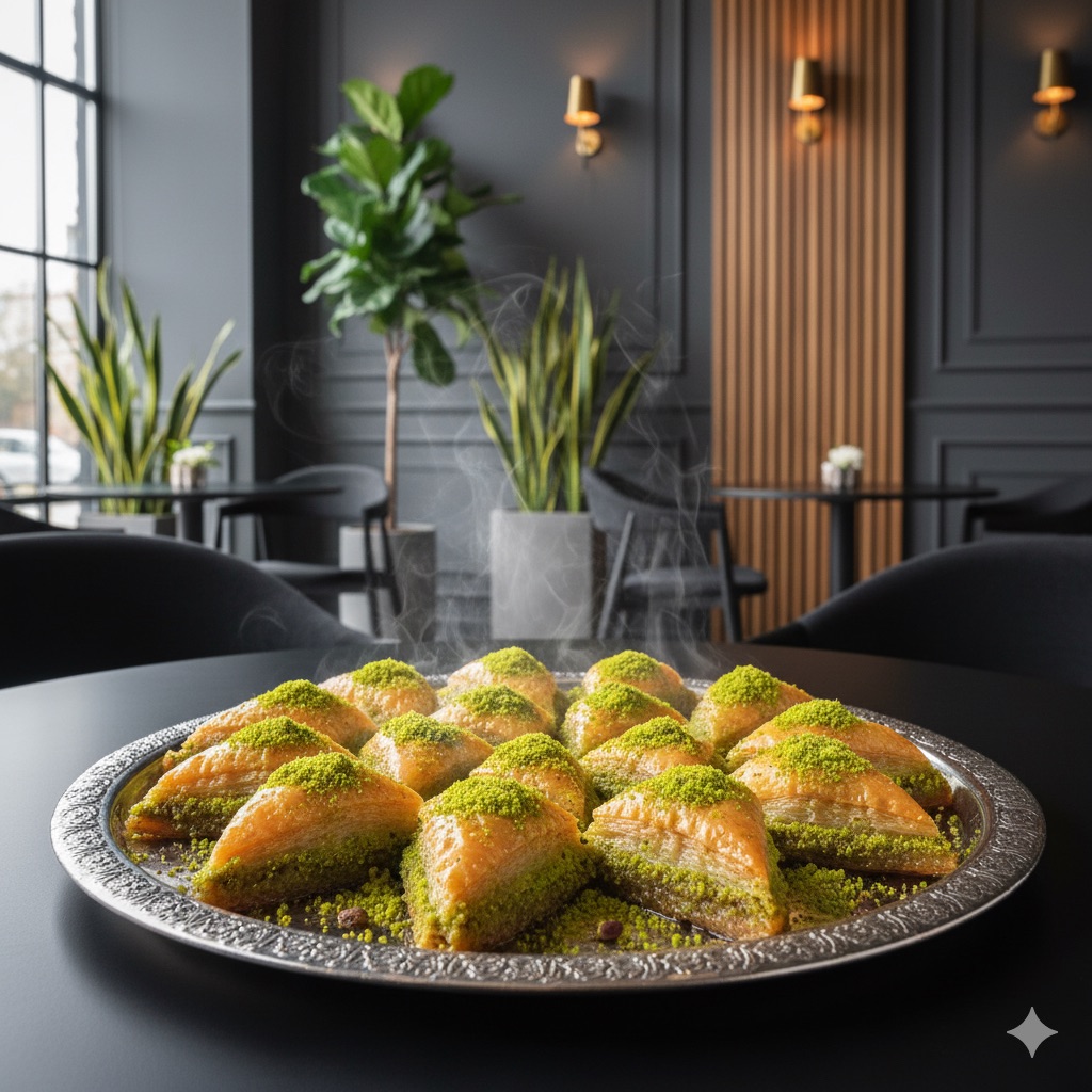 بقلاوة تركية (بالفستق الحلبي والدهن الحر)