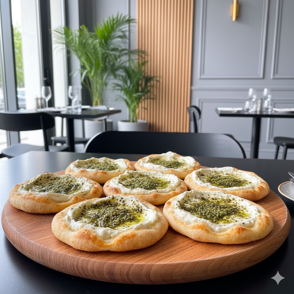 فطائر لبنة وزعتر