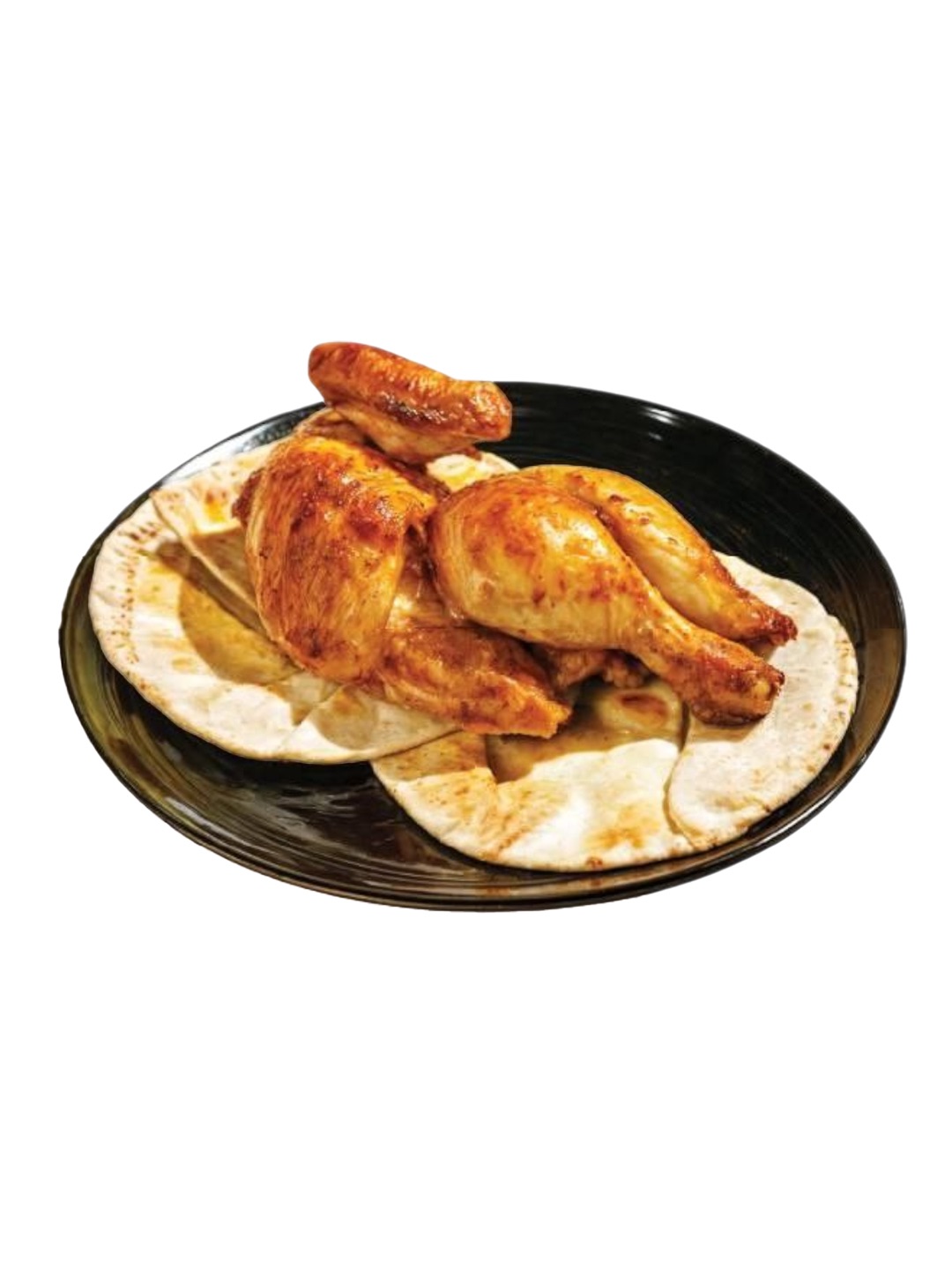 نصف دجاج - نصف دجاج شوايه تقدم مع بطاطا وصوص الثوميه مع صمون