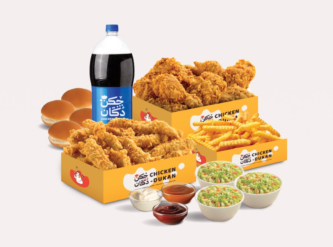 وجبة مشاركة  3 - 12 قطع دجاج 4 مايونيز - 6 صمون - 1 صحن بطاطا - كولسلو3 - 1.75