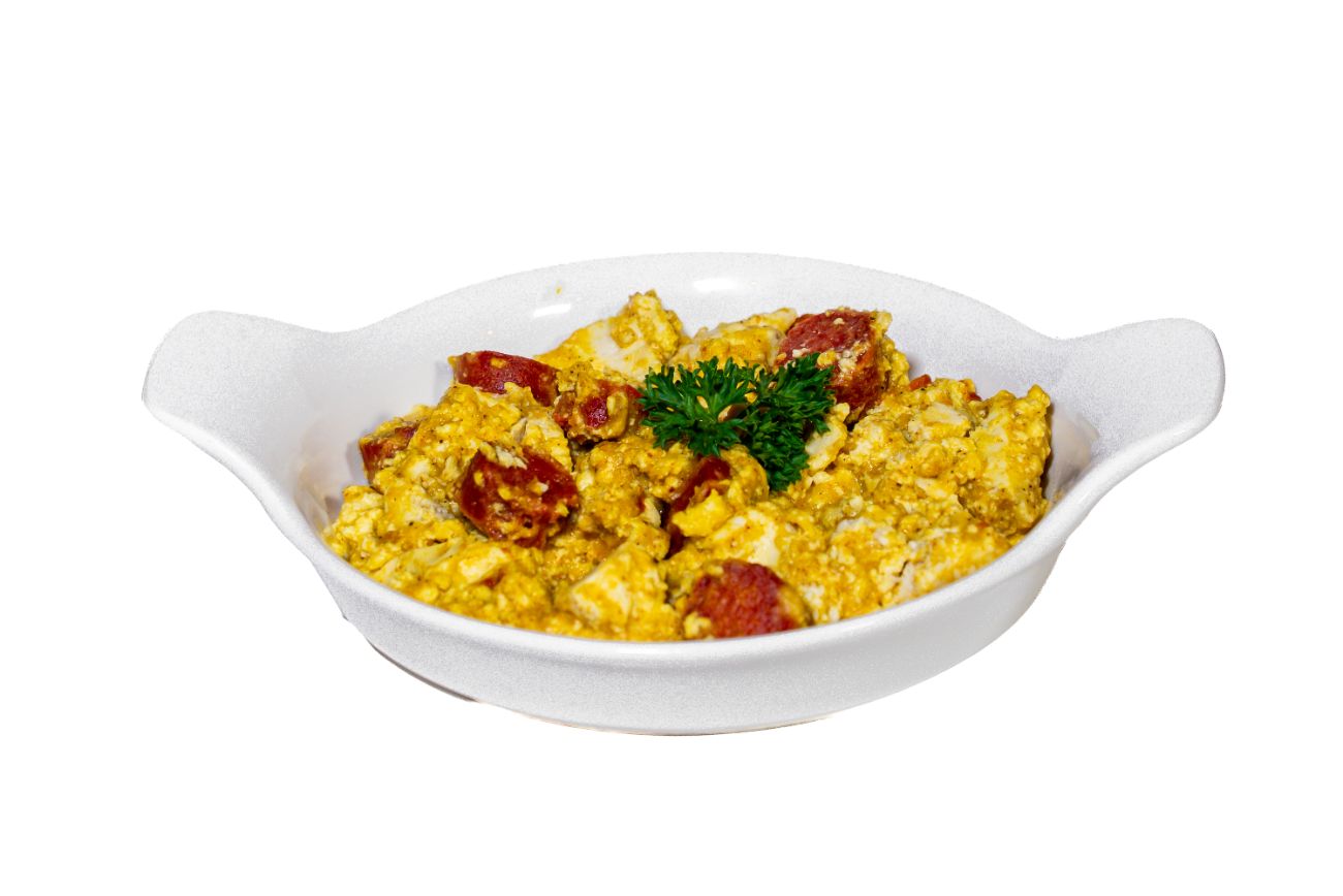 Mantarlı tofu - Mantar, tofu ve yumurta ikamesi ile hazırlanır.