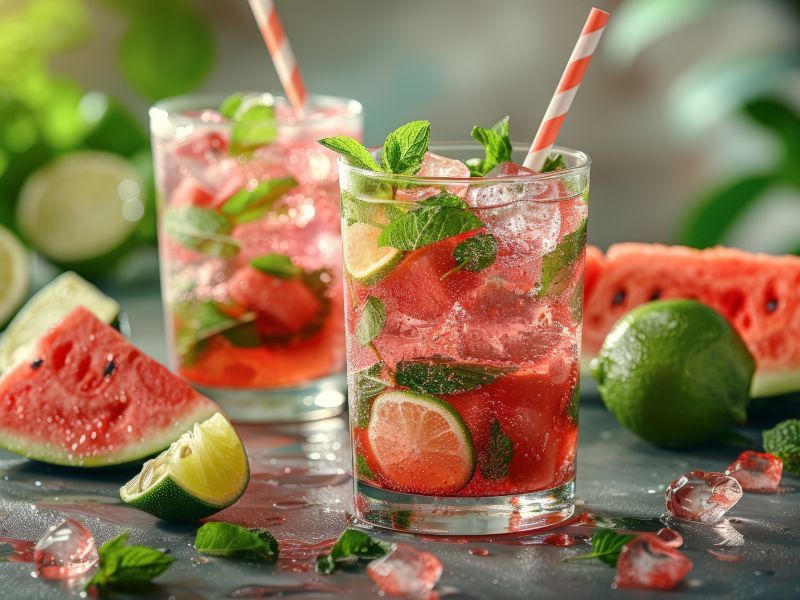 Karpuzlu Mojito - Rom, Cin, Limon Suyu, Nane, Tonik, Karpuz