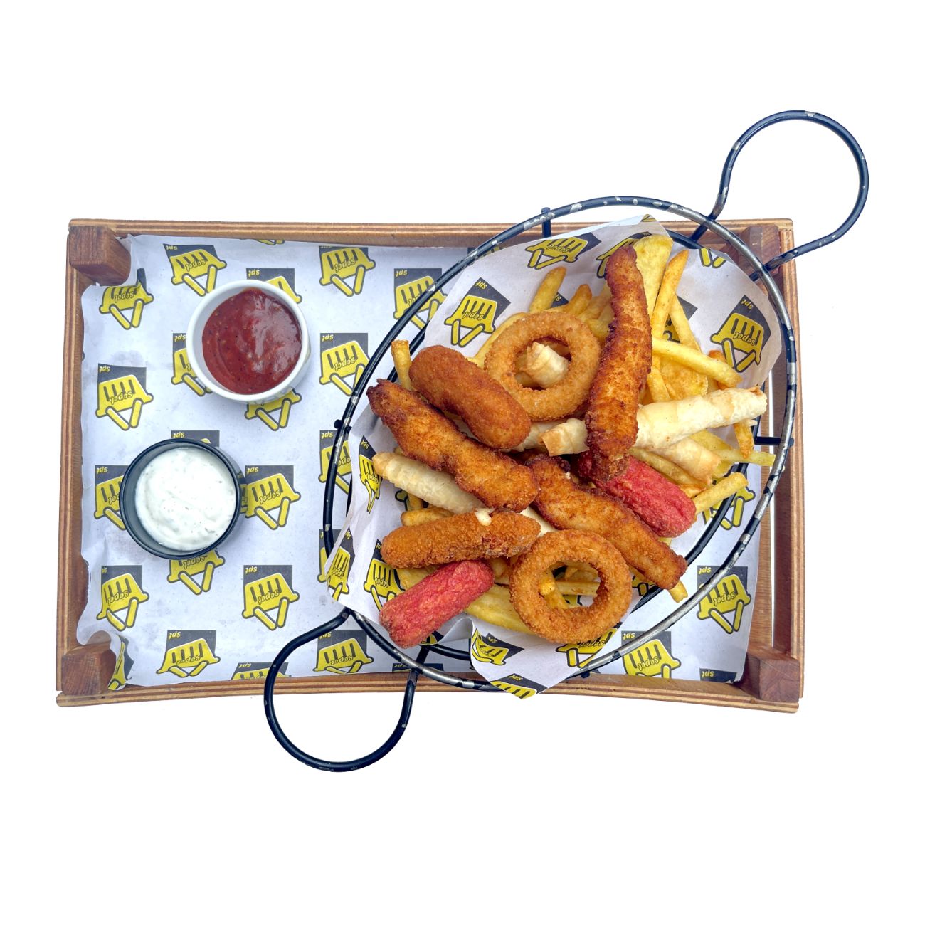 Combo Basket - Çıtır tavuk,sosis,mozzarellastick,kalem böreği,soğan halkası,patates kroket