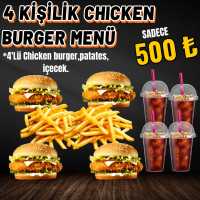 4'LÜ EFSANE CHICKEN BURGER +PATATES+ İÇECEK