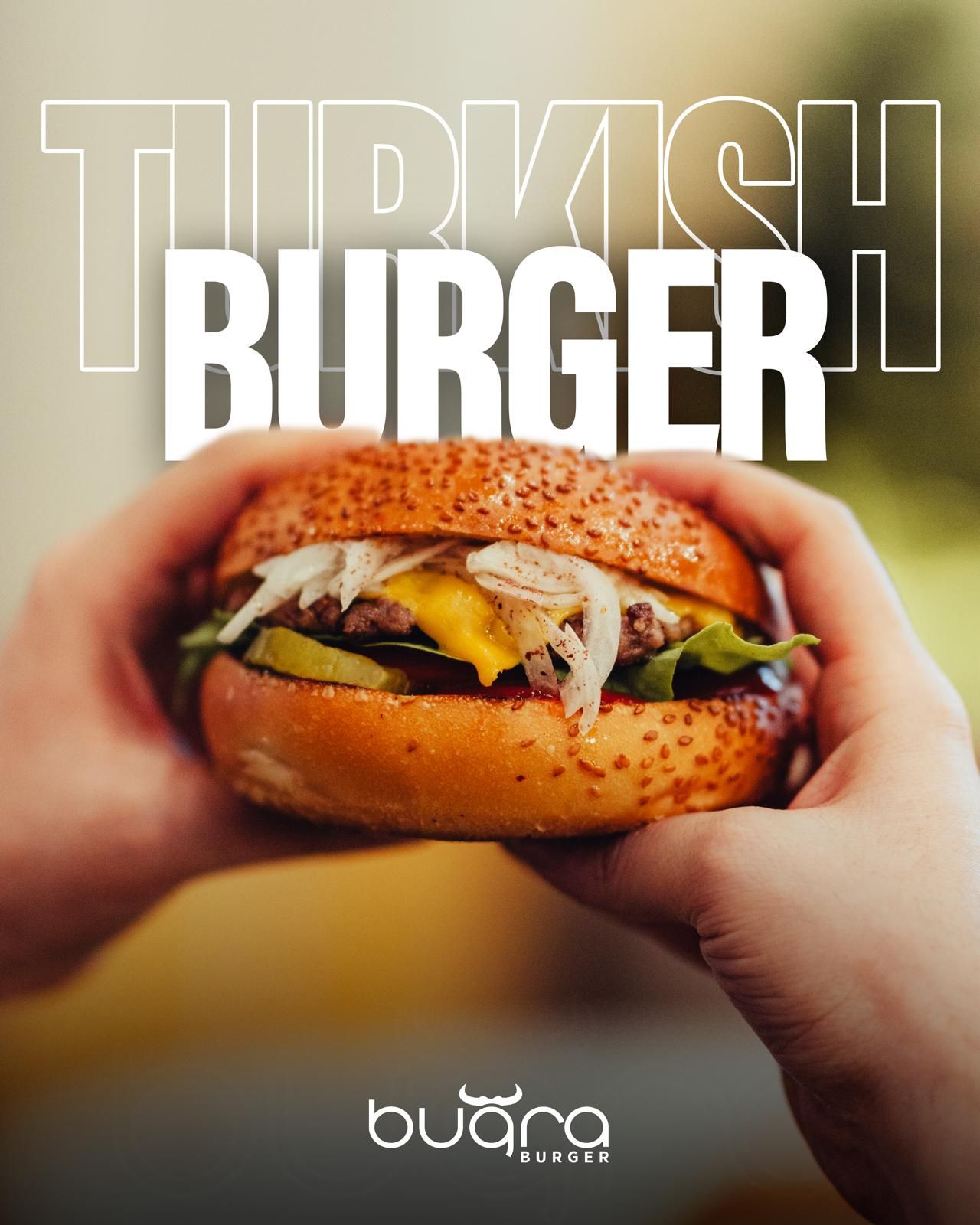 TURKISH BURGER - 90 g +-5 g köfte, marul, domates, turşu,özel mayonez, ketçap, patates kızartması